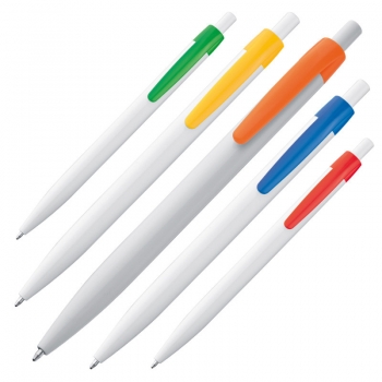 Druckkugelschreiber mit farbigem Clip